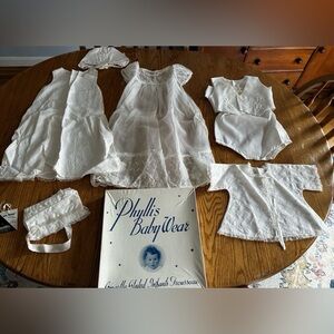 Vintage 60/70s Phyllis Baby Wear Infant Christening Clothing Set (7 items)
